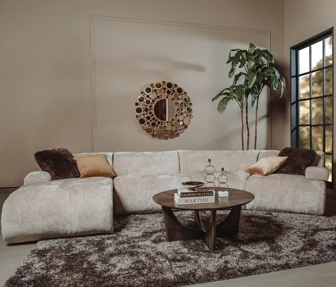 Tower Living Redford loungebank XL - 3 kleuren - loungegedeelte, 2 rechte elementen, 1 hoekelement en 2 armleuningen