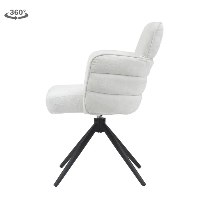 Tower Living Rumo Armstoel - fabric ATS118-2 ecru (draaibaar)