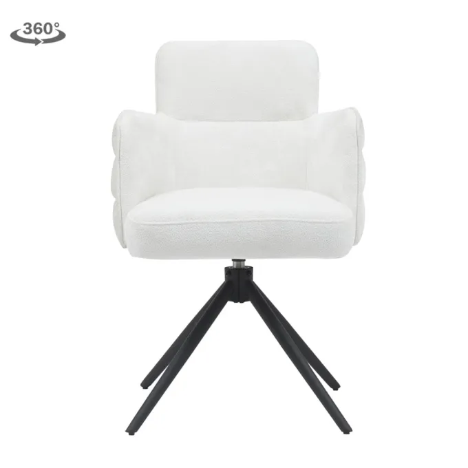 Tower Living Rumo Armstoel - fabric ATS118-2 ecru (draaibaar)