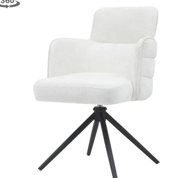 Tower Living Rumo Armstoel - fabric ATS118-2 ecru (draaibaar)