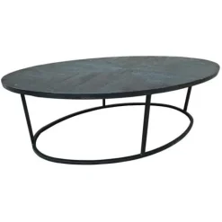Tower Living Salontafel ovaal Viola mango 135x75x40 – zwart