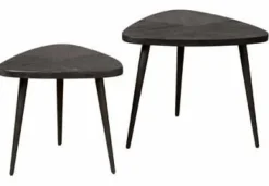 Tower Living Salontafel set van 2 Viola triangle 60/50 – zwart