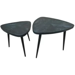 Tower Living Salontafel set van 2 Viola triangle 60/50 – zwart