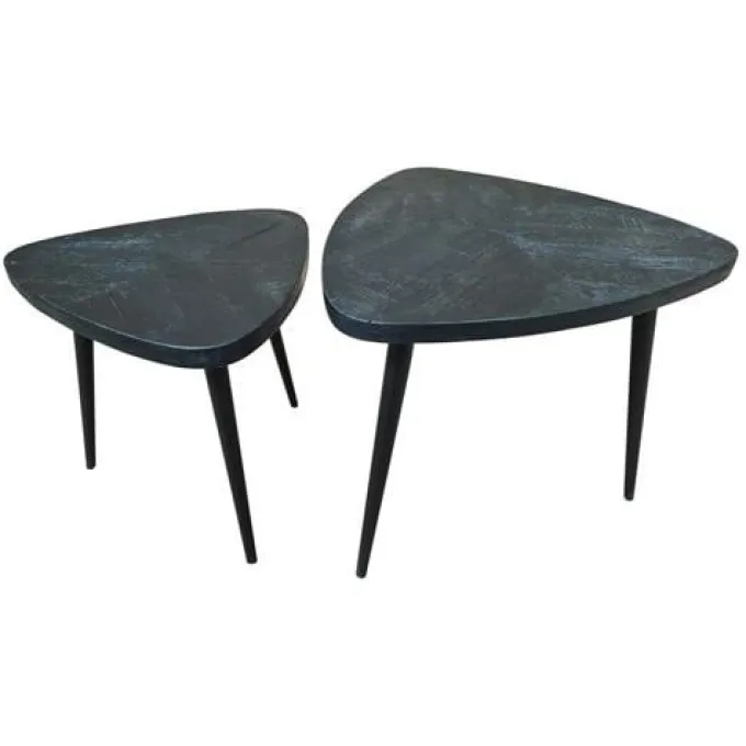 Tower Living Salontafel set van 2 Viola triangle 60/50 – zwart