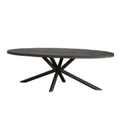Tower Living Showroommodel - Eettafel Selva zwart mango ovaal 240 cm