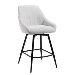Tower Living Trino Barstoel - fabric Trenza 04 white (draaibaar)
