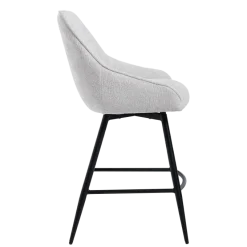 Tower Living Trino Barstoel - fabric Trenza 04 white (draaibaar)