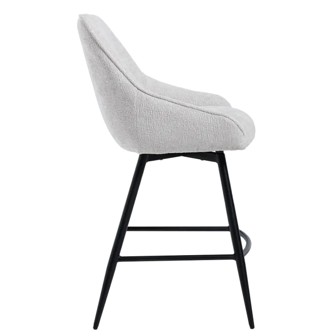 Tower Living Trino Barstoel - fabric Trenza 04 white (draaibaar)