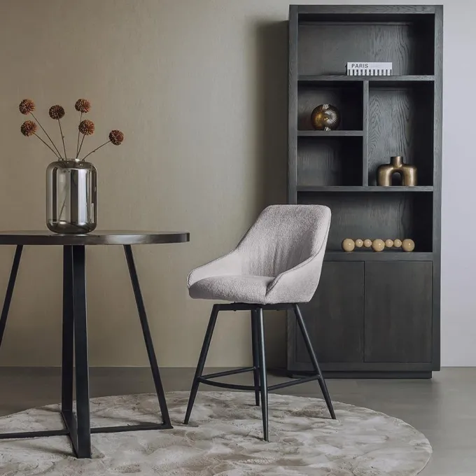 Tower Living Trino Barstoel - stof Trenza 08 oyster (draaibaar) - Tower Living