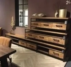 Tower Living TV meubel Livorno Teak - 200 cm showroommodel
