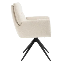 Tower Living Varzo Armstoel - Toro 25 cream (draaibaar)