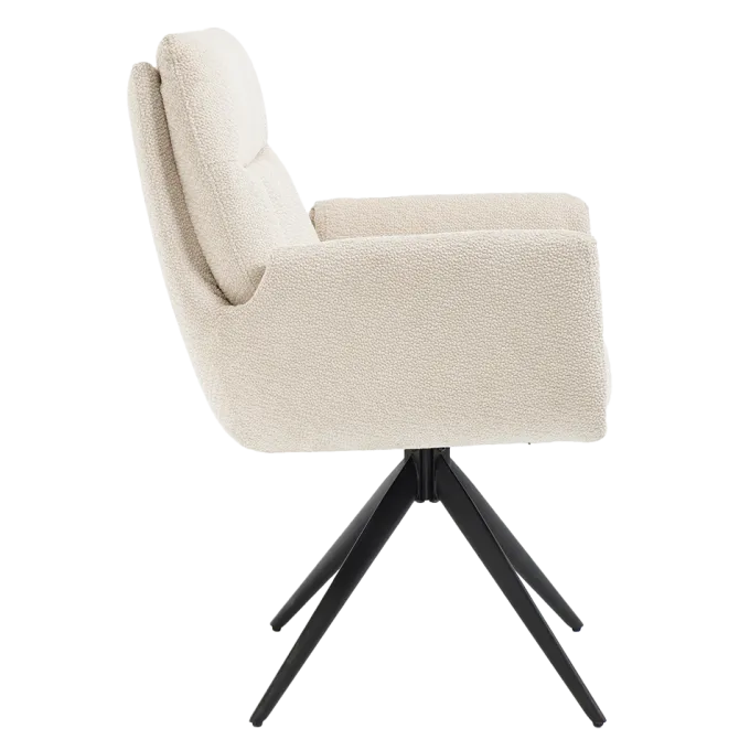 Tower Living Varzo Armstoel - Toro 25 cream (draaibaar)