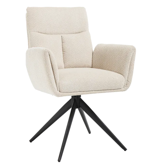Tower Living Varzo Armstoel - Toro 25 cream (draaibaar)