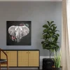 Wandkraft Elephant with Flowers - 74 x 74 cm