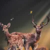 Wandkraft Thee Deer Family