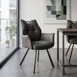 Wildeboer & v/d Weide Eettafelstoel Mabel met arm - stof C-Magnum 66