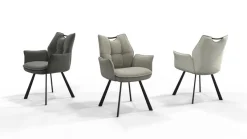 Wildeboer & v/d Weide Eettafelstoel Mabel met arm - stof A-Enter 66