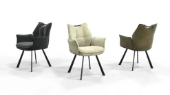 Wildeboer & v/d Weide Eettafelstoel Mabel met arm - stof A-Enter 66