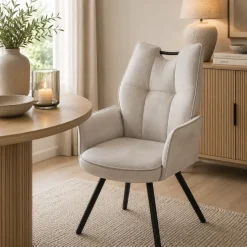 Wildeboer & v/d Weide Eettafelstoel Mabel met arm - stof C-Adore 110