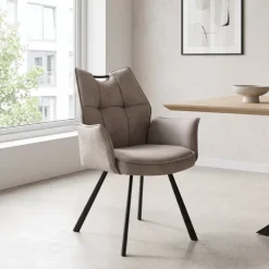 Wildeboer & v/d Weide Eettafelstoel Mabel met arm - stof C-Magnum 84