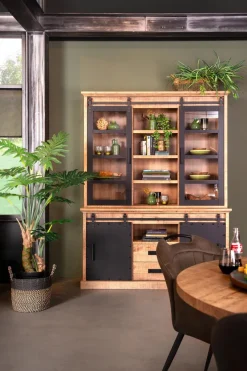 WoonMax Buffetkast Industry Mango met schuifdeur