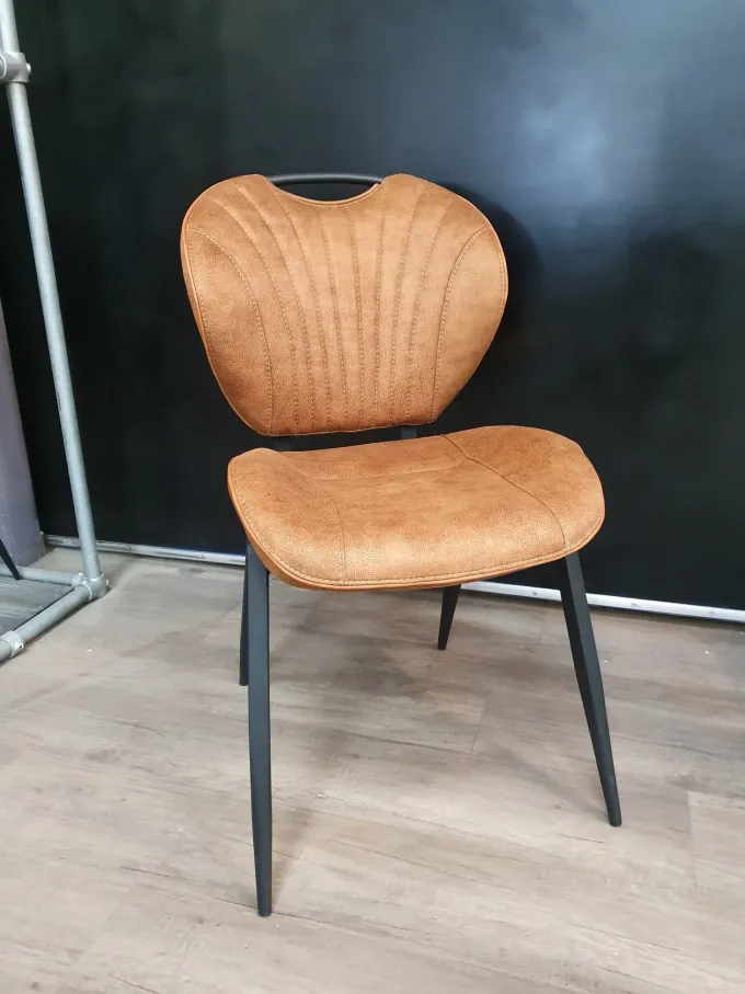 WoonMax Eetkamerstoel Jim - Cognac, Mosgroen en Antraciet