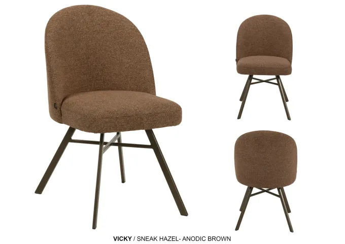 WoonMax Eetkamerstoel Vicky | Sneak | Zwart of Bruin Onderstel