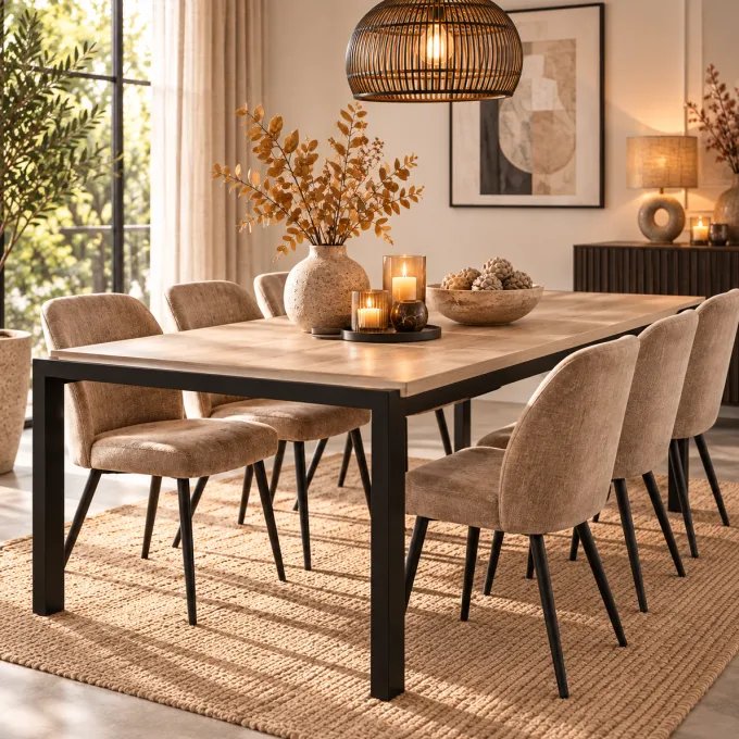 WoonMax Eettafel Lamulux Leeds uitschuifbaar Natur - Showroommodel