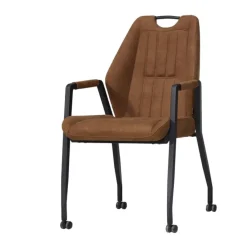 WoonMax Eettafelstoel Axa - cognac, antraciet, taupe en mosgroen