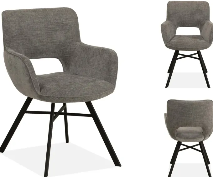 WoonMax Eettafelstoel Mercury Miami - Ash, Zwart of Toffee