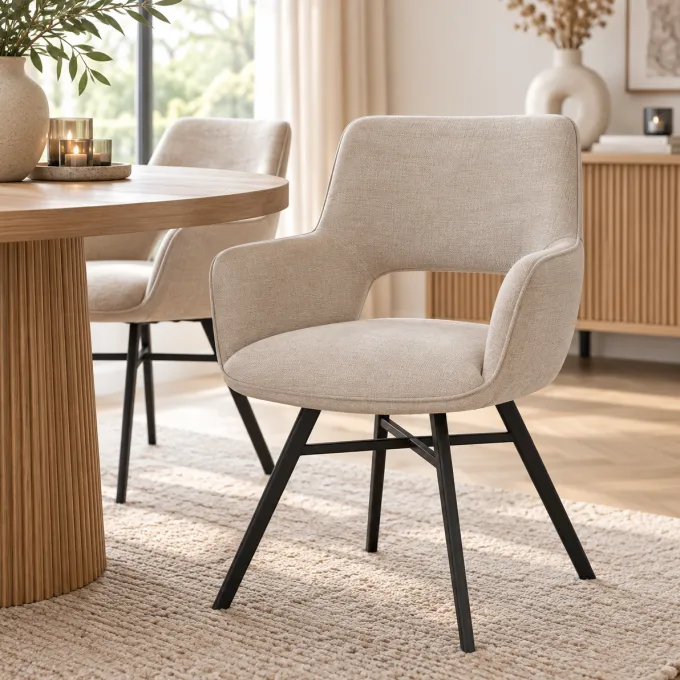 WoonMax Eettafelstoel Mercury Miami - Ash, Zwart of Toffee