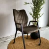 WoonMax Eettafelstoel Olympic - Antraciet, cognac, mosgroen