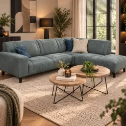 WoonMax Hoekbank Nashville A2 2.5 zits met ottomane Cuba Thyme - Showroommodel