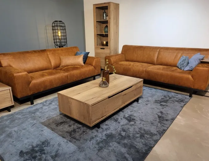 WoonMax Lederen bank Power A1 - Modulair en Comfortabel