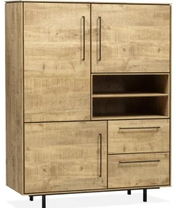 WoonMax Rafael barkast 3 deurs en 2 lades Lamulux mango