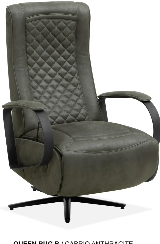 WoonMax Relaxfauteuil Queen Cabrio Antraciet handbediening - Showroommodel