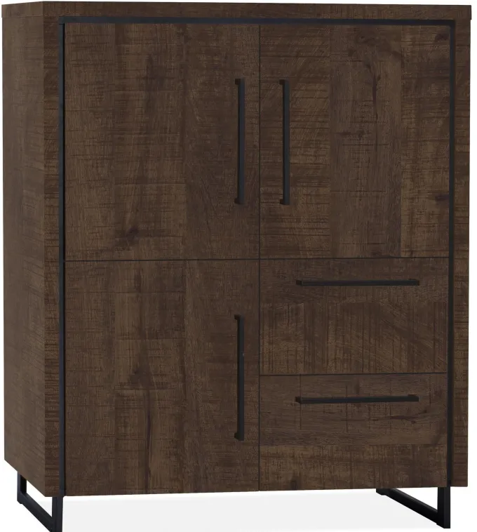 WoonMax Rimini barkast 3 deurs - 2 lades Lamulux Dark mango