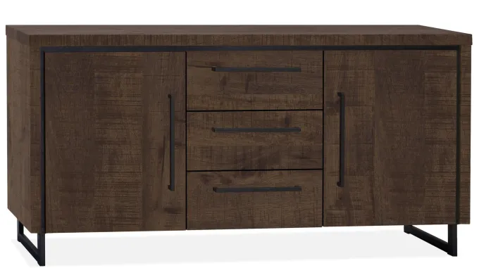 WoonMax Rimini dressoir 2 deurs - 3 lades Lamulux Dark mango 172 cm