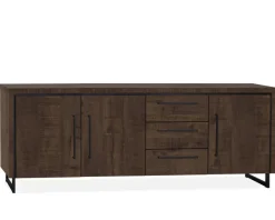 WoonMax Rimini dressoir 3 deurs Darkmango - 3 lades Lamulux 225 cm