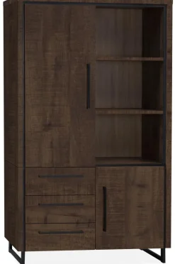 WoonMax Rimini opbergkast 2 deurs - 3 lades Lamulux Dark mango
