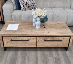 WoonMax Rimini Salontafel 2 lades Lamulux mango