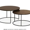 WoonMax Salontafel Harlow set van 2 - lamulux geborsteld gehamerd koper