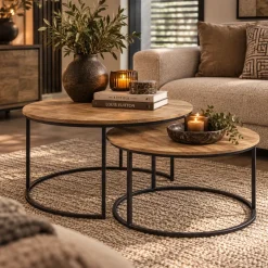 WoonMax Salontafel Windsor set van 2 - mango