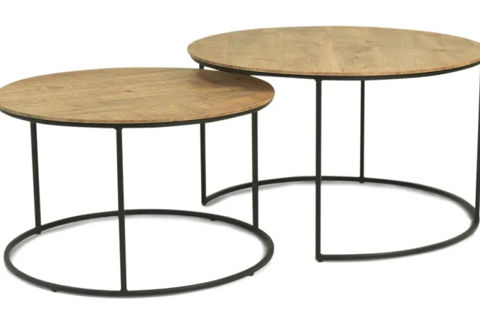 WoonMax Salontafel Windsor set van 2 - old teak