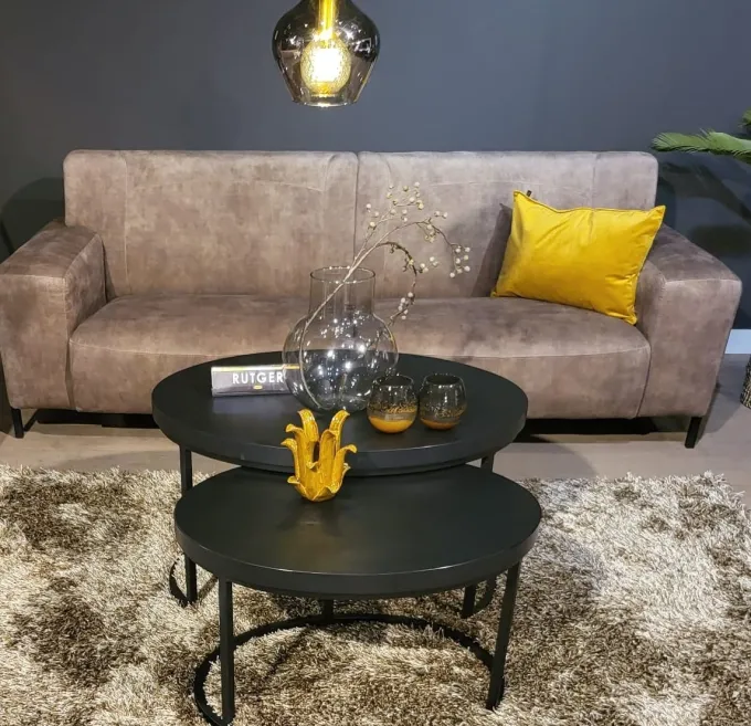 WoonMax Set van 2 salontafels Rutger groot - Lamulux