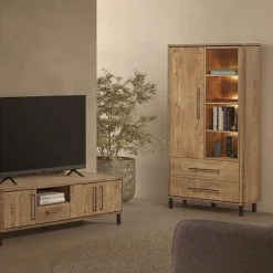 WoonMax TV meubel Chatham Mango 2 deuren, 1 lade en 1 open vak - 160 cm