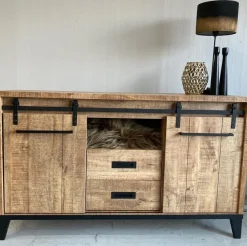 WoonMax Vigo Dark Mango dressoir 2 deurs Lamulux - Robuust & Krasvast