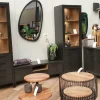 WoonMax Vitrinekast Gamma Old Piano met 1 glazen deur en 4 lades