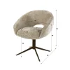 WoonStijl Armstoel Cupa draaibaar Hoven zand- frame bruin