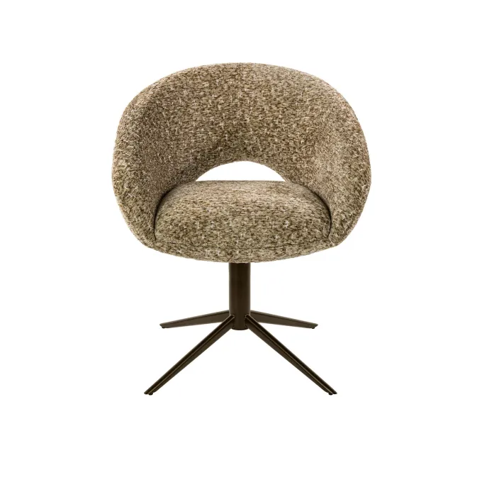 WoonStijl Armstoel Cupa draaibaar Delviro Delviro champagne - frame bruin